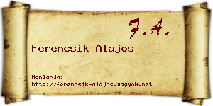 Ferencsik Alajos névjegykártya